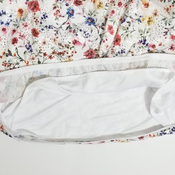 MAJORELLE NWT Womens Carolina White Sparkly Floral Mini Dress Size M - Picture 10 of 12